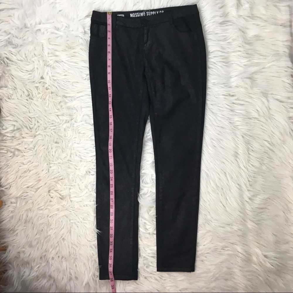 MOSSIMO BLACK SHIMMER SKINNY JEANS JUNIOR SZ 5
